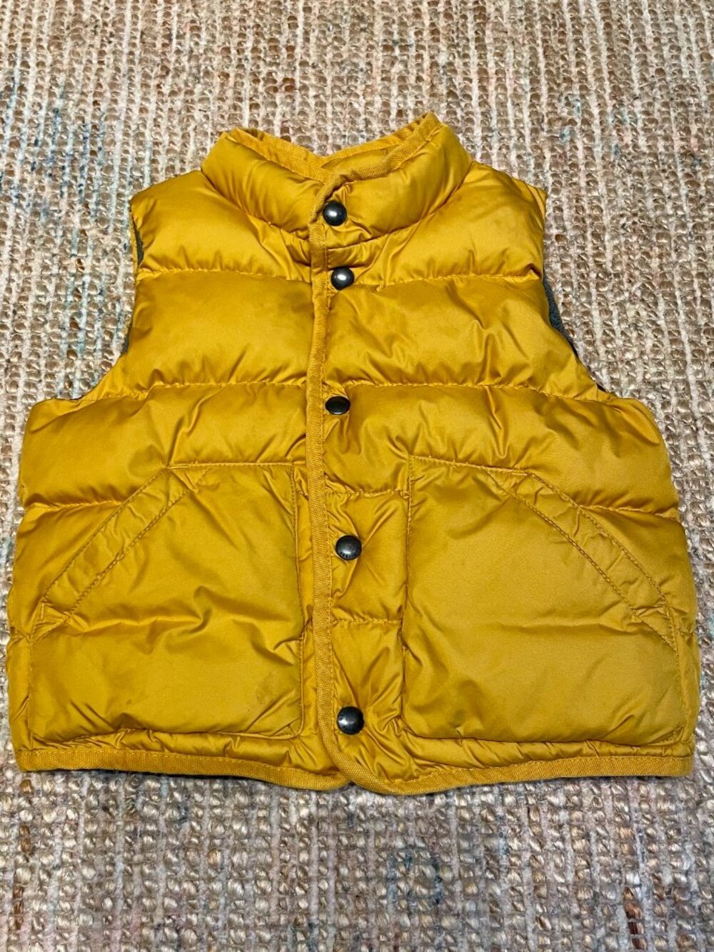 GAP Toddler Warmest Puffer Vest Retro Gold Yellow Fleece Lined 3T Like New